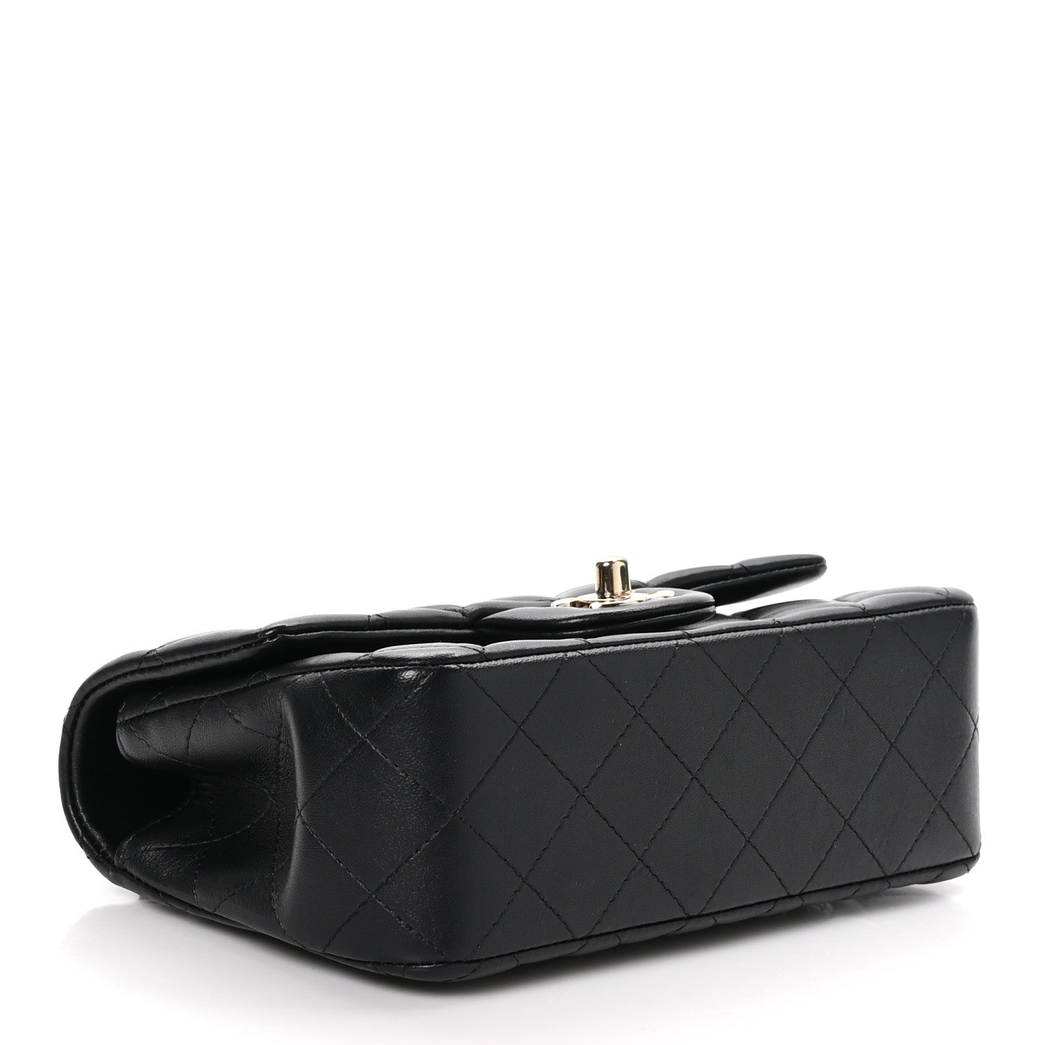 Chanel Lambskin Quilted Mini Top Handle Rectangular Flap Black 4 of 11