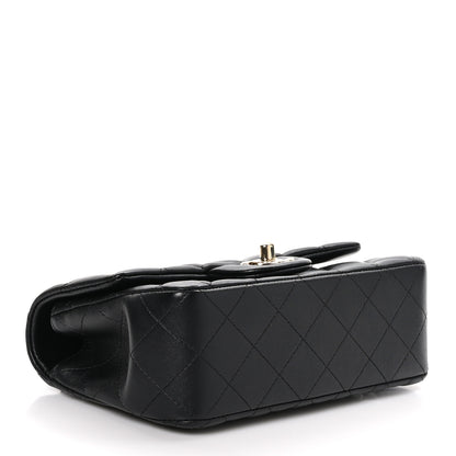 Chanel Lambskin Quilted Mini Top Handle Rectangular Flap Black 4 of 11