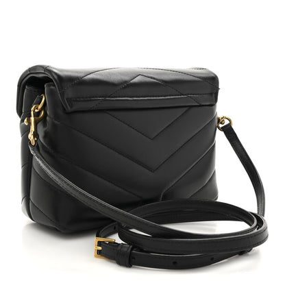 Saint Laurent Calfskin Y Quilted Monogram Toy Loulou Crossbody Bag Black 3 of 14