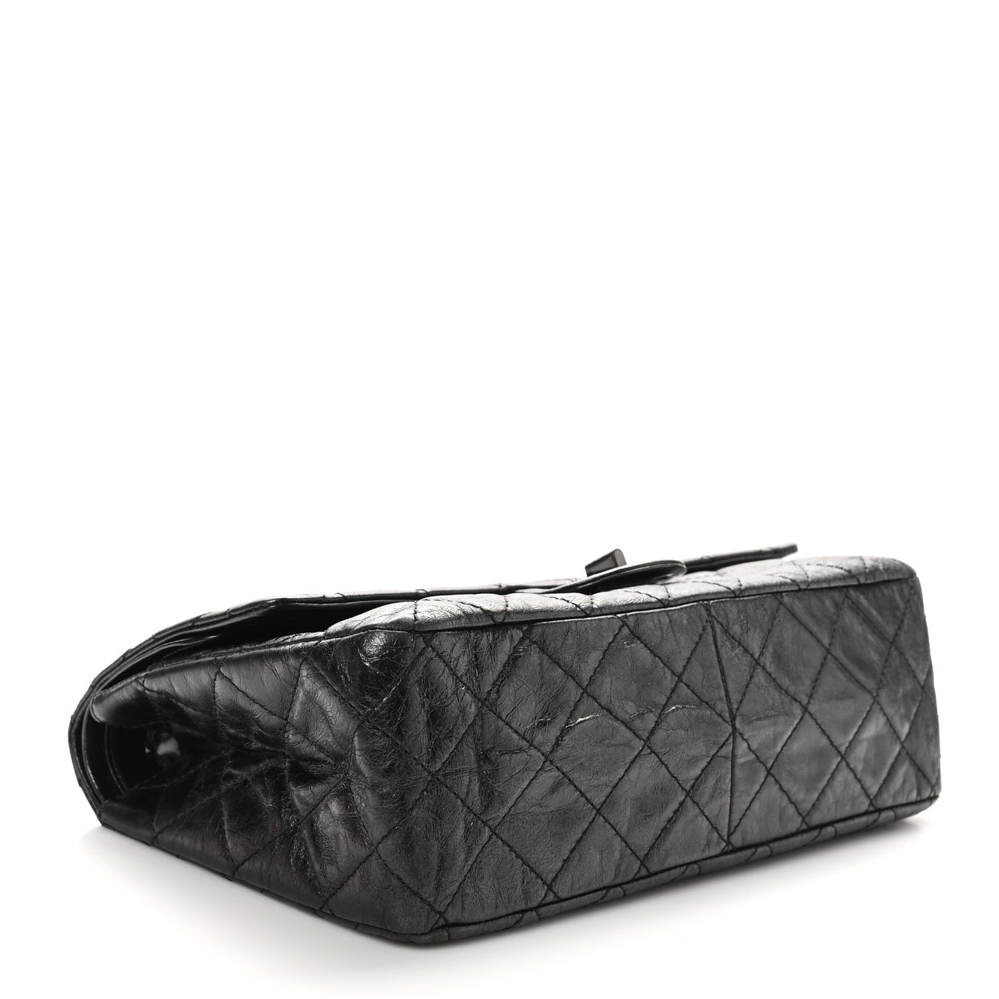 Metallic Aged Calfskin Quilted 2.55 Reissue 227 Flap So Black