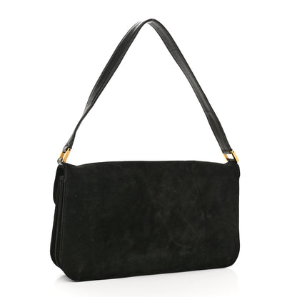 Fendi Suede Calfskin Baguette Black 2 of 8