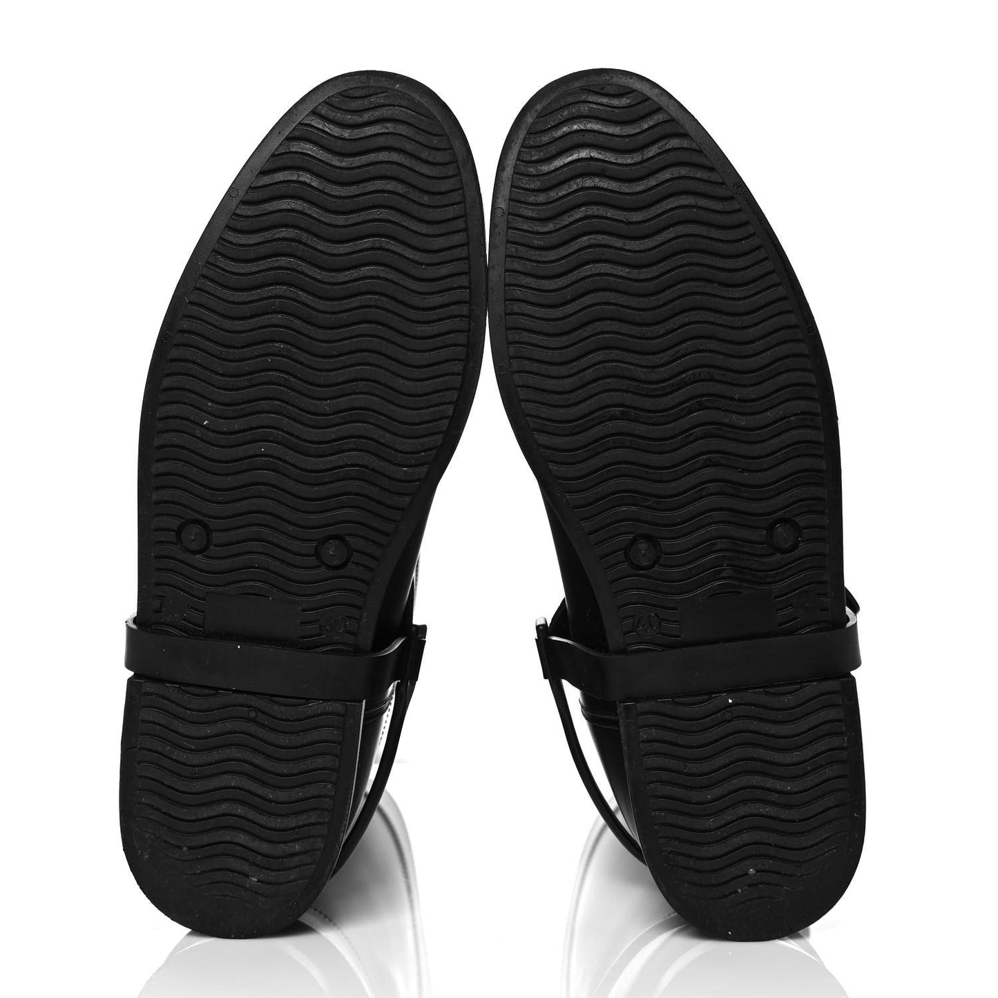 PVC Chain Strap Rain Boots 40 Black