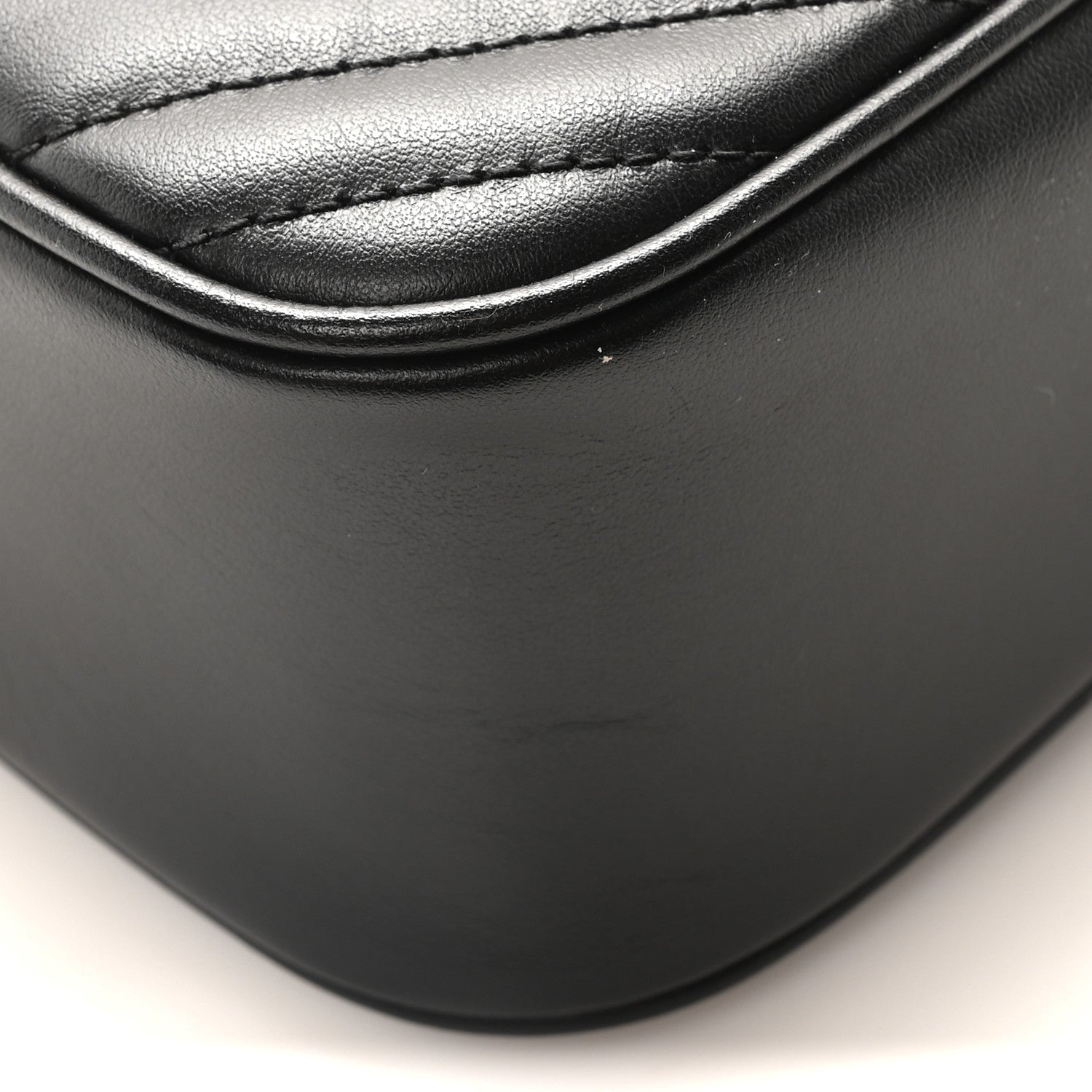 Gucci Calfskin Matelasse Small GG Marmont Chain Shoulder Bag Black 9 of 10