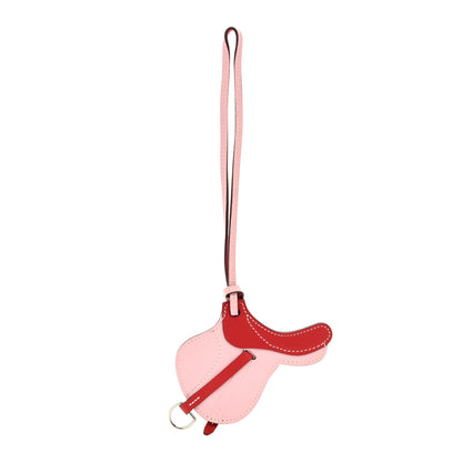 Hermes Swift Paddock Selle Horse Saddle Bag Charm Rouge Rose Sakura 1 of 3