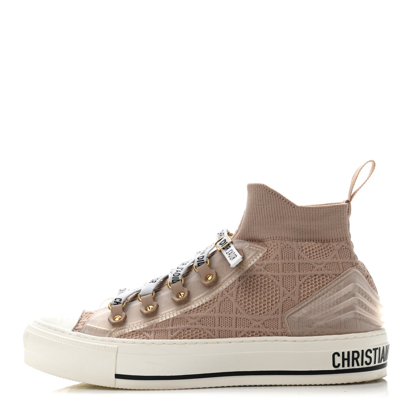 Technical Mesh Cannage Womens Walk'n Dior High Top Sneakers 37 Nude