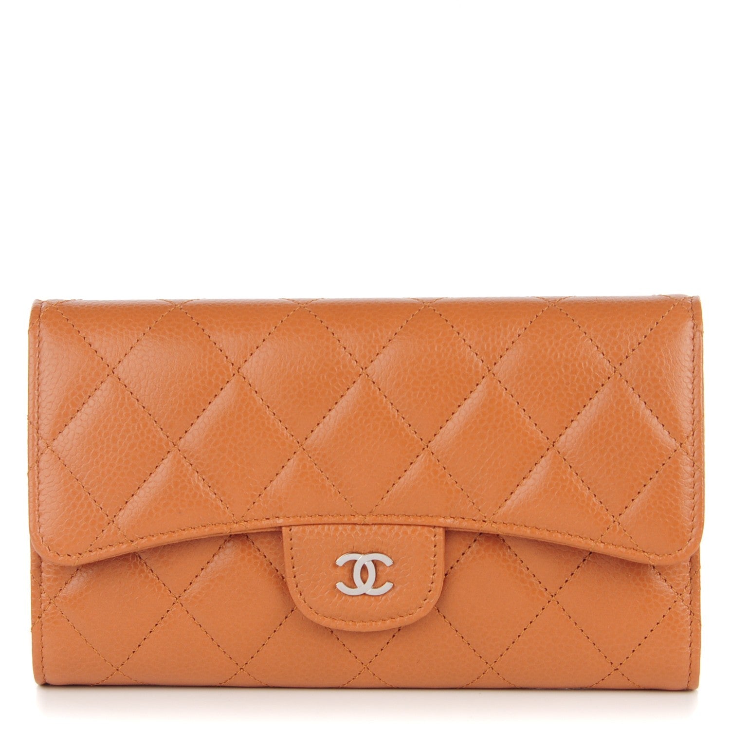 Chanel Caviar Quilted Large Flap Wallet Light Brown 1 of 8