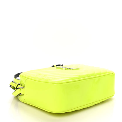 Saint Laurent Patent Calfskin Matelasse Monogram Lou Camera Bag Neon Yellow 4 of 10