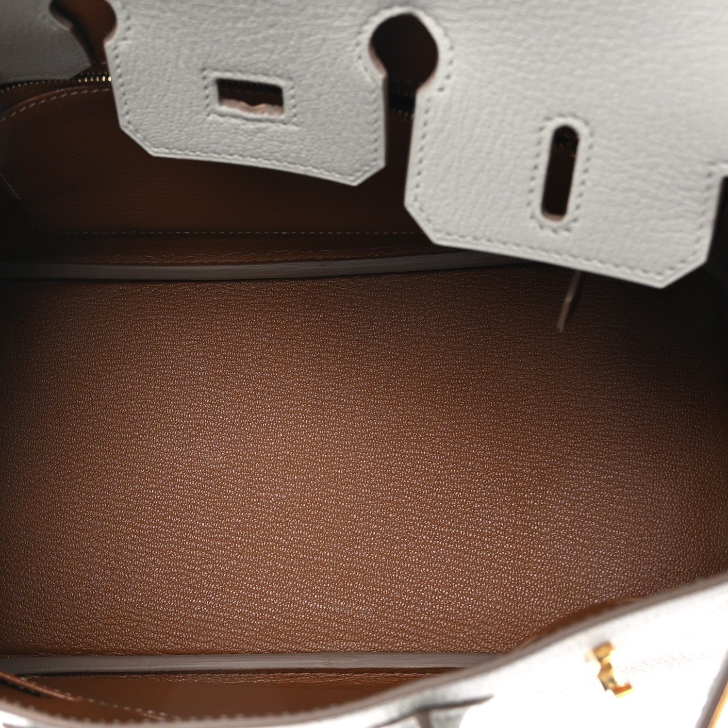 Hermes Chevre Mysore Horseshoe Birkin 25 Gris Perle Gold 5 of 12