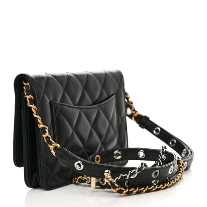 Chanel Goatskin Quilted Quilted Like A Wallet Wallet On Chain WOC Black 3 of 12