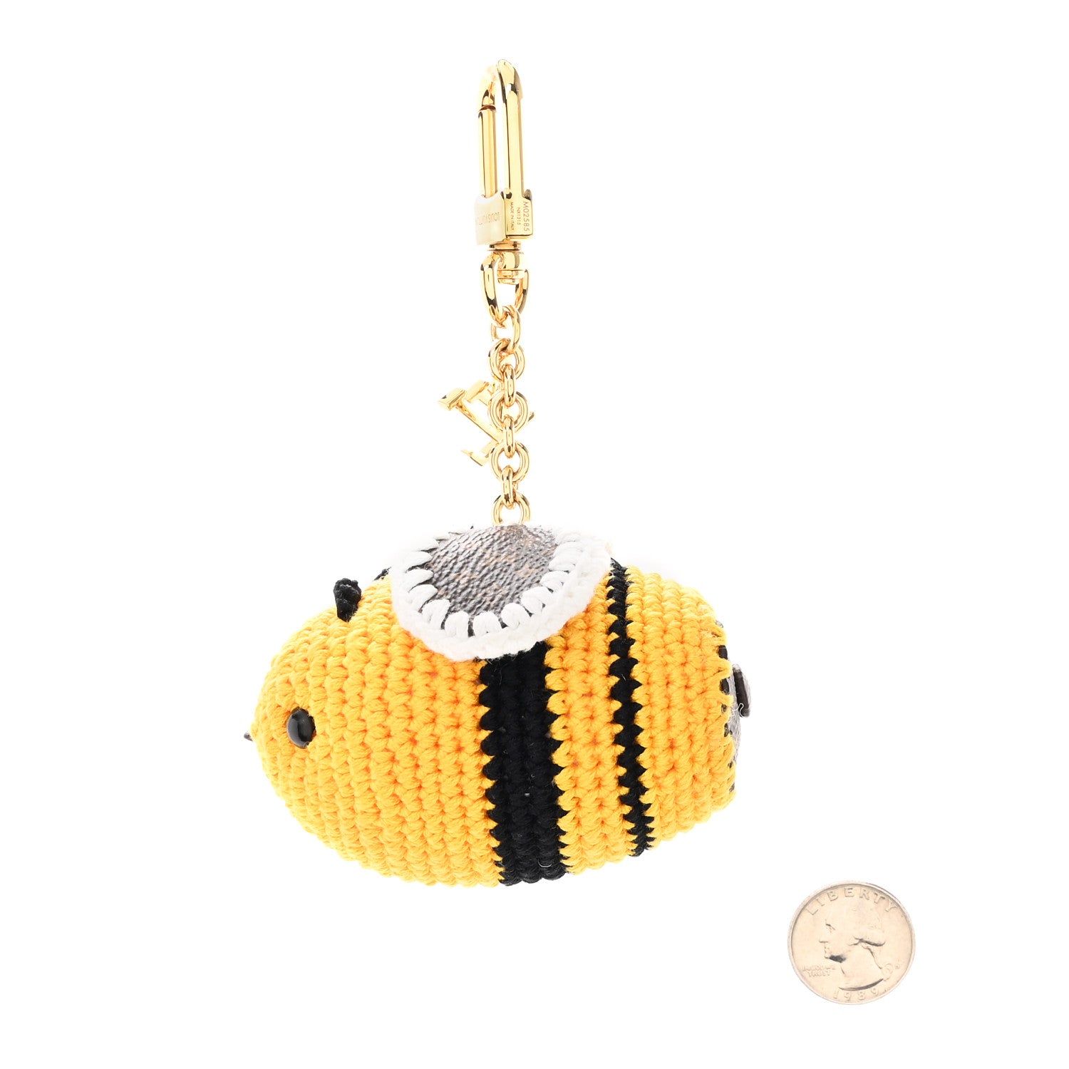 Louis Vuitton Crochet Bee LV Bag Charm Yellow 2 of 4