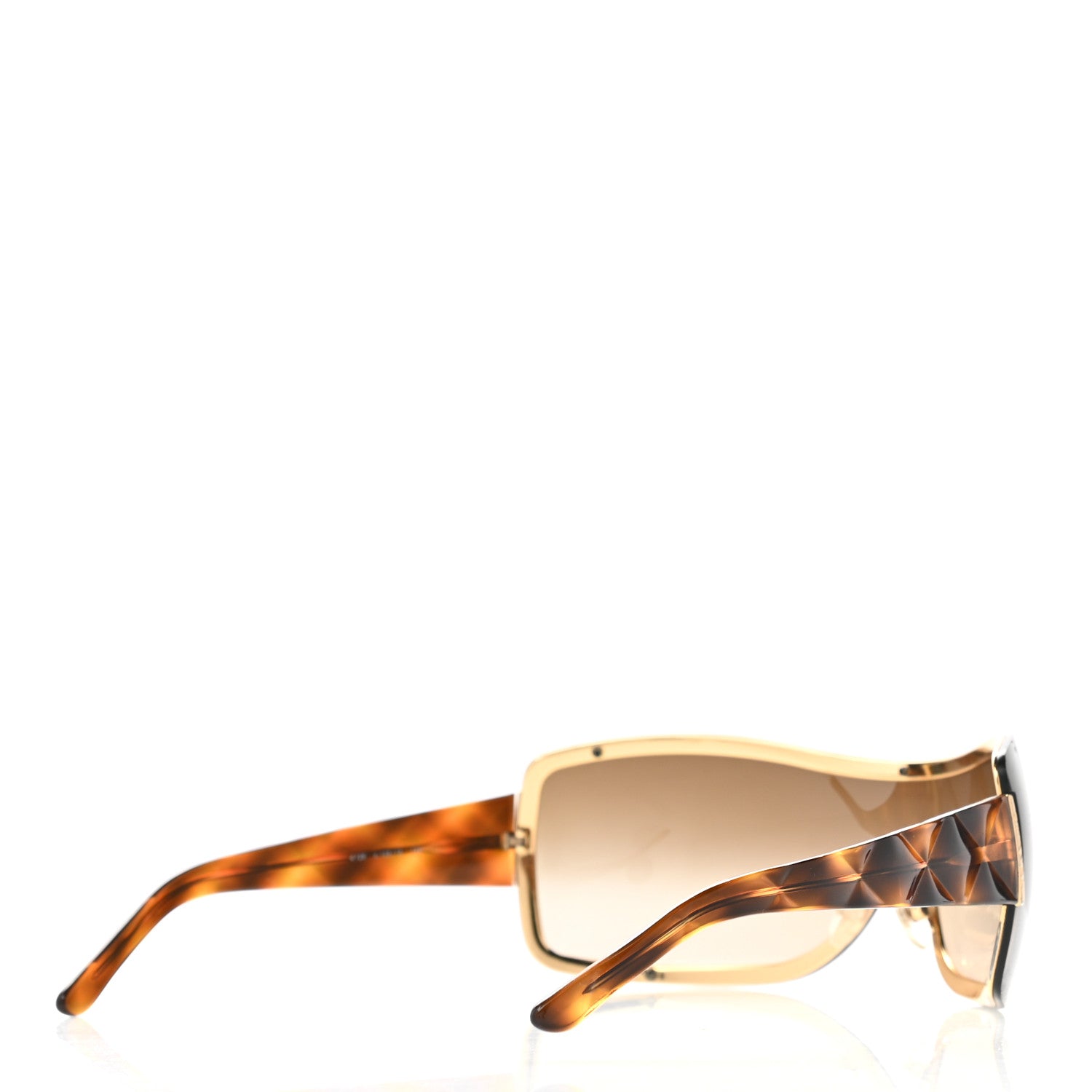 Chanel CHANE Acetate Quilted Shield Sunglasses 4126 Brown 4 of 7