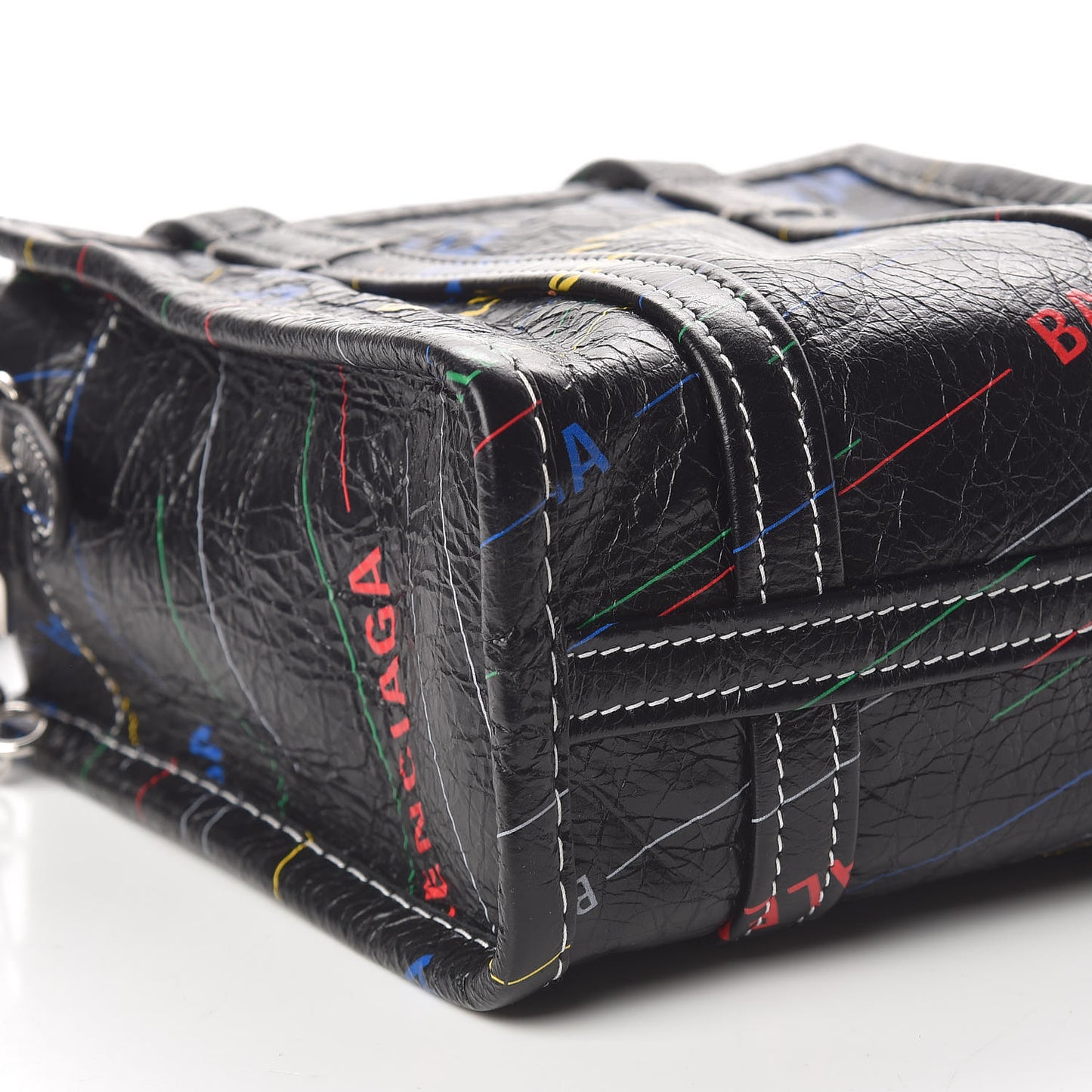 Agneau Arena Logo Multicolor Print XXS Bazar Shopper Tote Black Multicolor