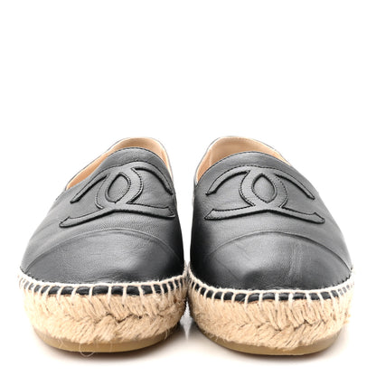 Chanel Lambskin CC Espadrilles 39 Black 3 of 10
