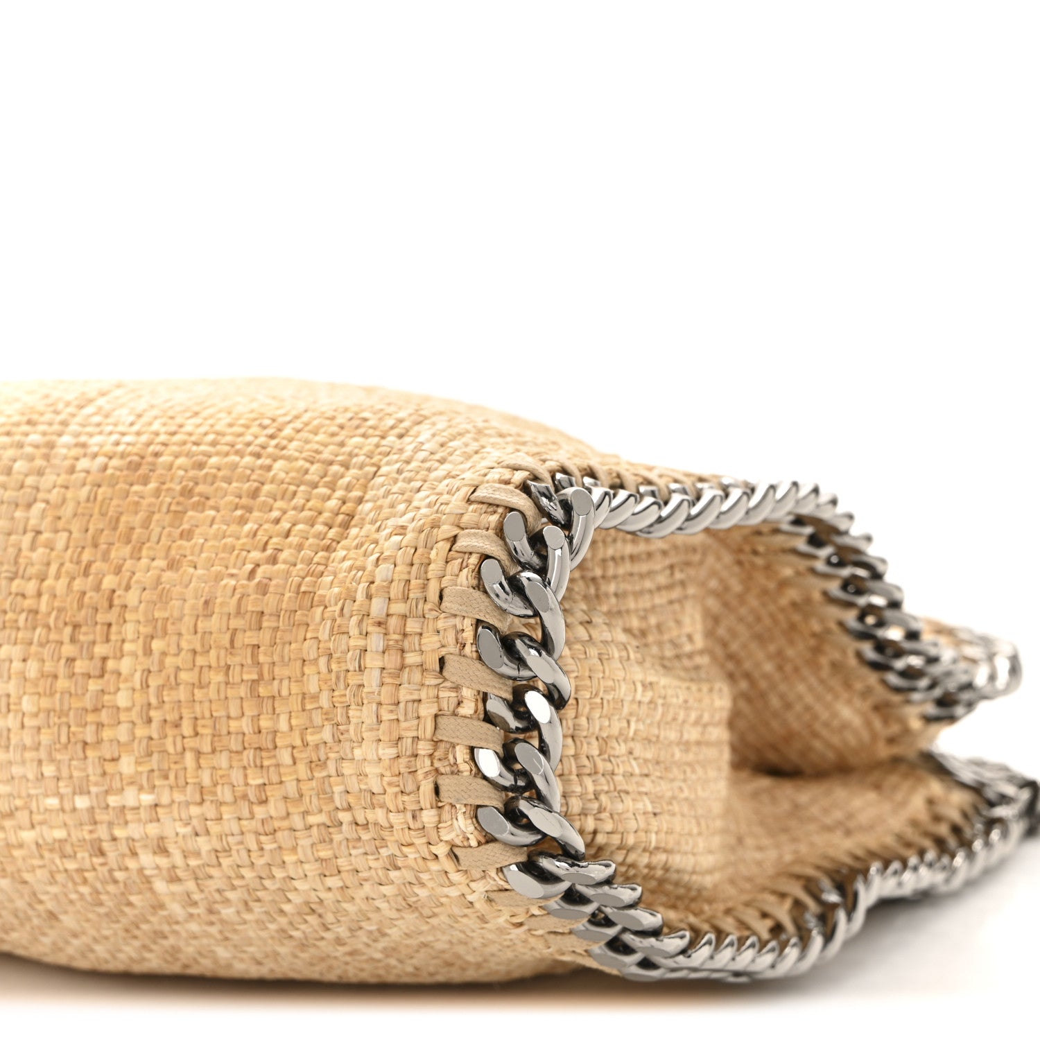 Stella McCartney Woven Raffia Mini Falabella Fold Over Natural 10 of 11