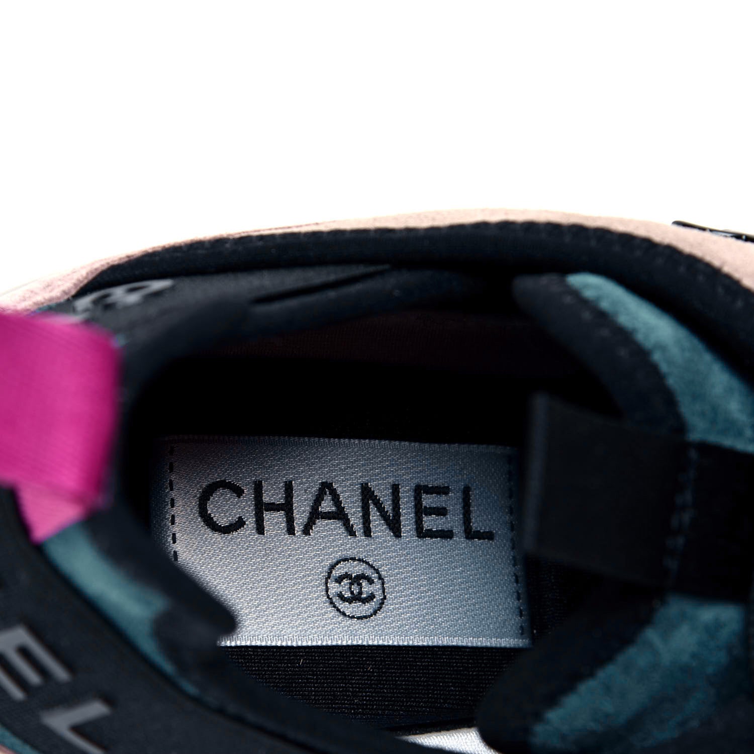 Chanel Suede Calfskin Nylon Grosgrain CC Sneakers 36 Beige Pink 7 of 10