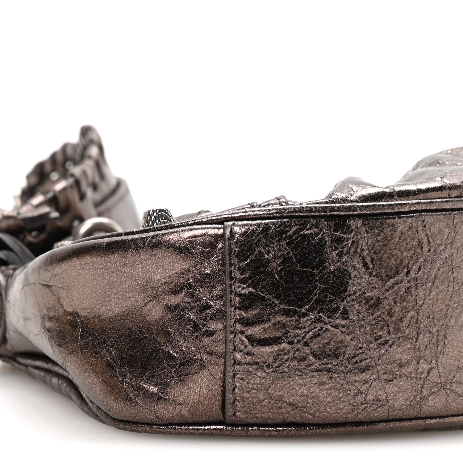 Balenciaga Metallic Agneau Arena Le Cagole Shoulder Bag XS Dark Bronze 10 of 11
