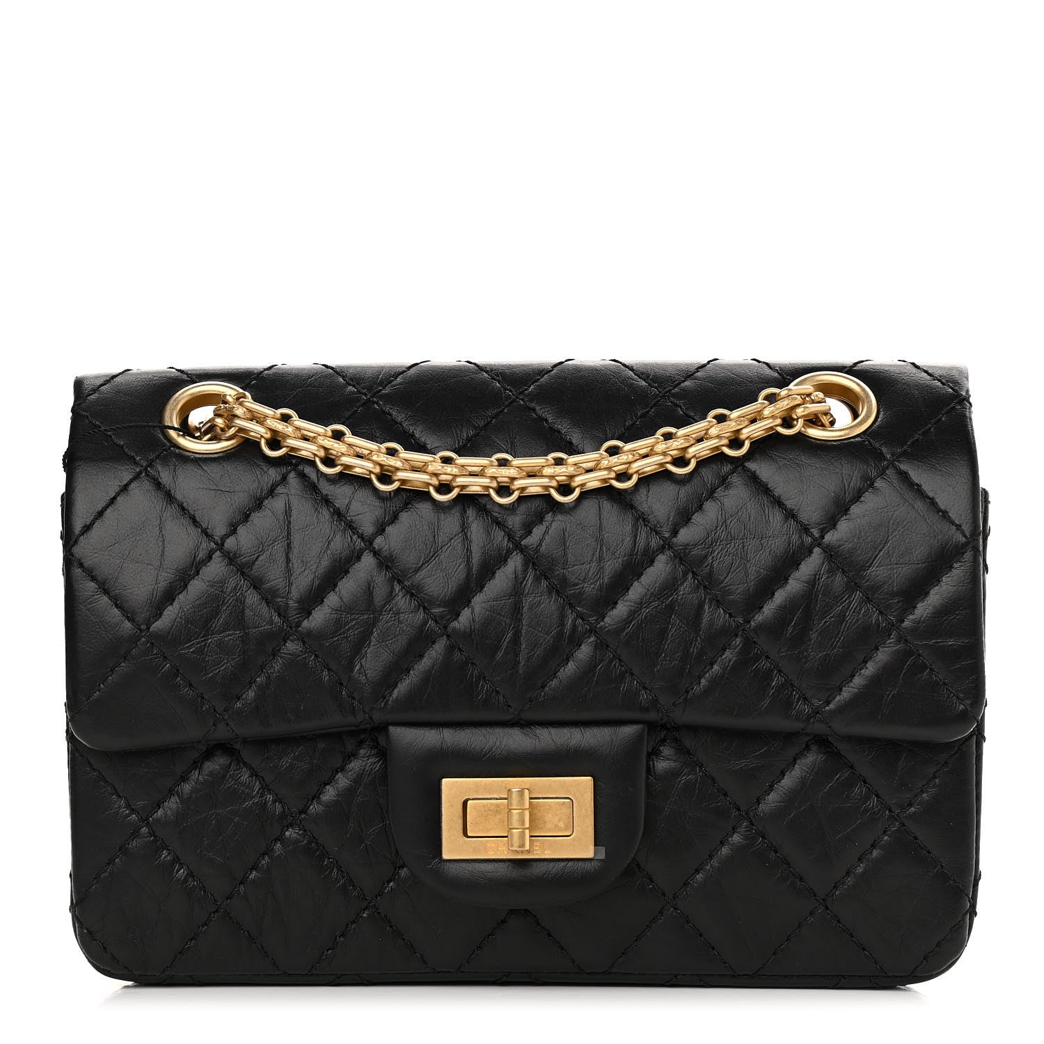 Chanel Aged Calfskin Quilted 2.55 Reissue Mini Flap Black 1 of 11