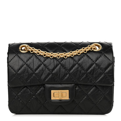 Chanel Aged Calfskin Quilted 2.55 Reissue Mini Flap Black 1 of 11