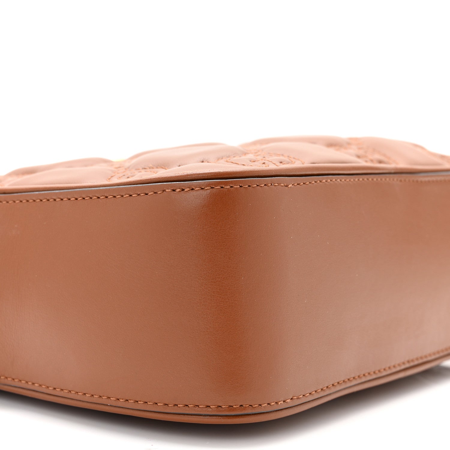 Gucci Calfskin GG Matelasse Shoulder Bag Peanut Brown Natural 9 of 10
