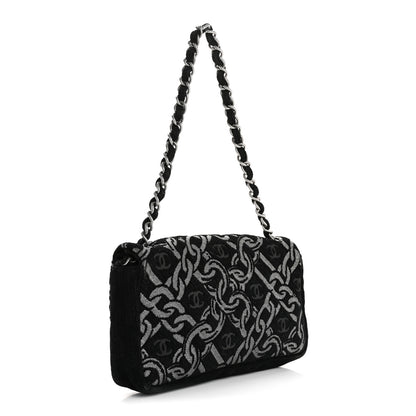 Chanel Tweed CC Cruise Small Chain Flap Black Silver 3 of 19