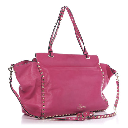 Valentino Garavani Vitello Medium Rockstud Tote Pop Fuxia 3 of 11