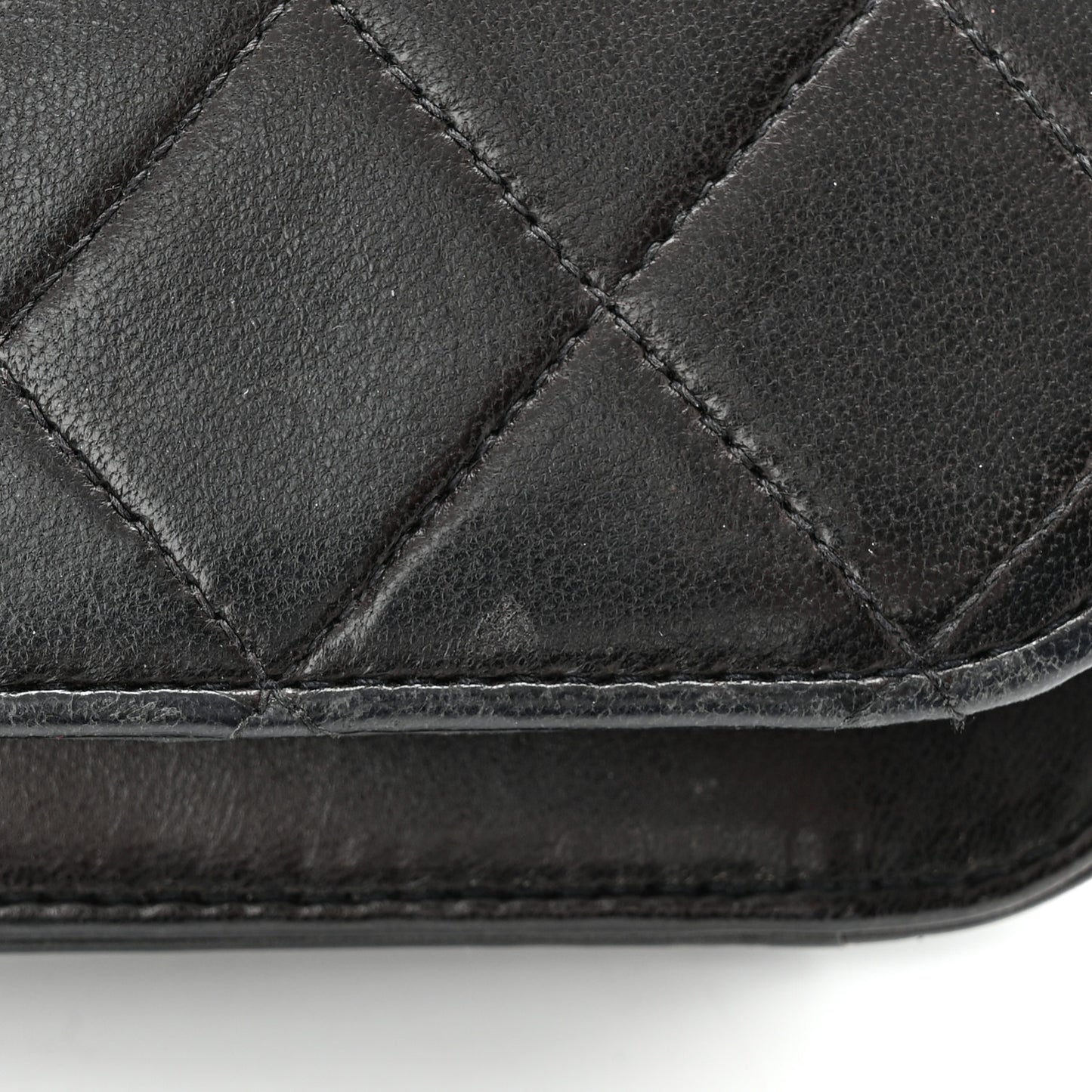 Lambskin Quilted Small Single Flap Black