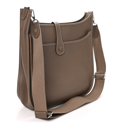 Hermes Taurillon Clemence Evelyne III GM Etoupe 3 of 10