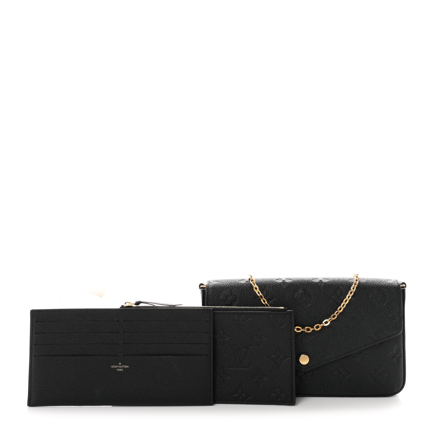 Louis Vuitton Empreinte Pochette Felicie Chain Wallet Black 3 of 11