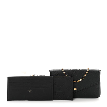 Louis Vuitton Empreinte Pochette Felicie Chain Wallet Black 3 of 11
