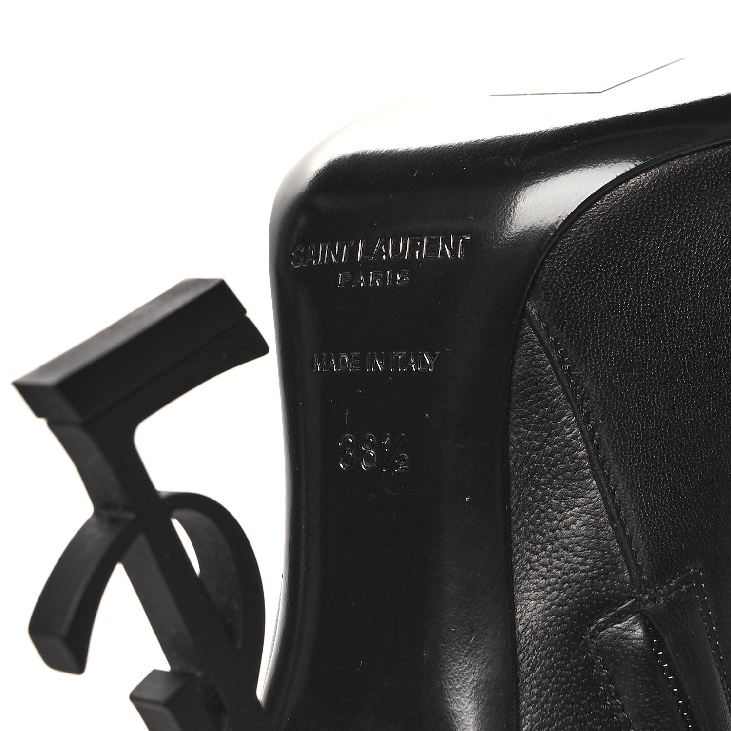 Saint Laurent Calfskin Opyum Ankle Boots 38.5 Black 7 of 8