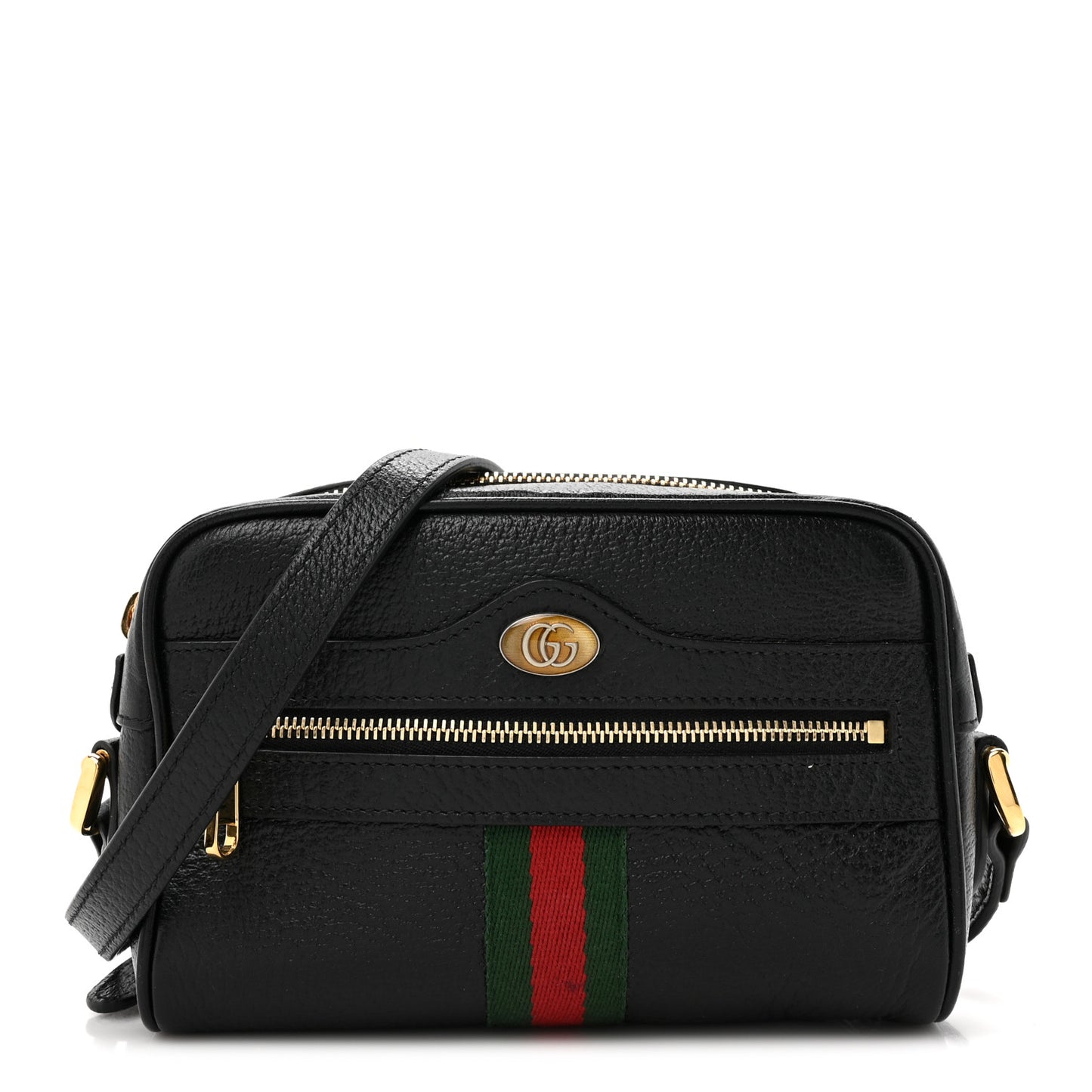 Calfskin Web Mini Ophidia Shoulder Bag Black