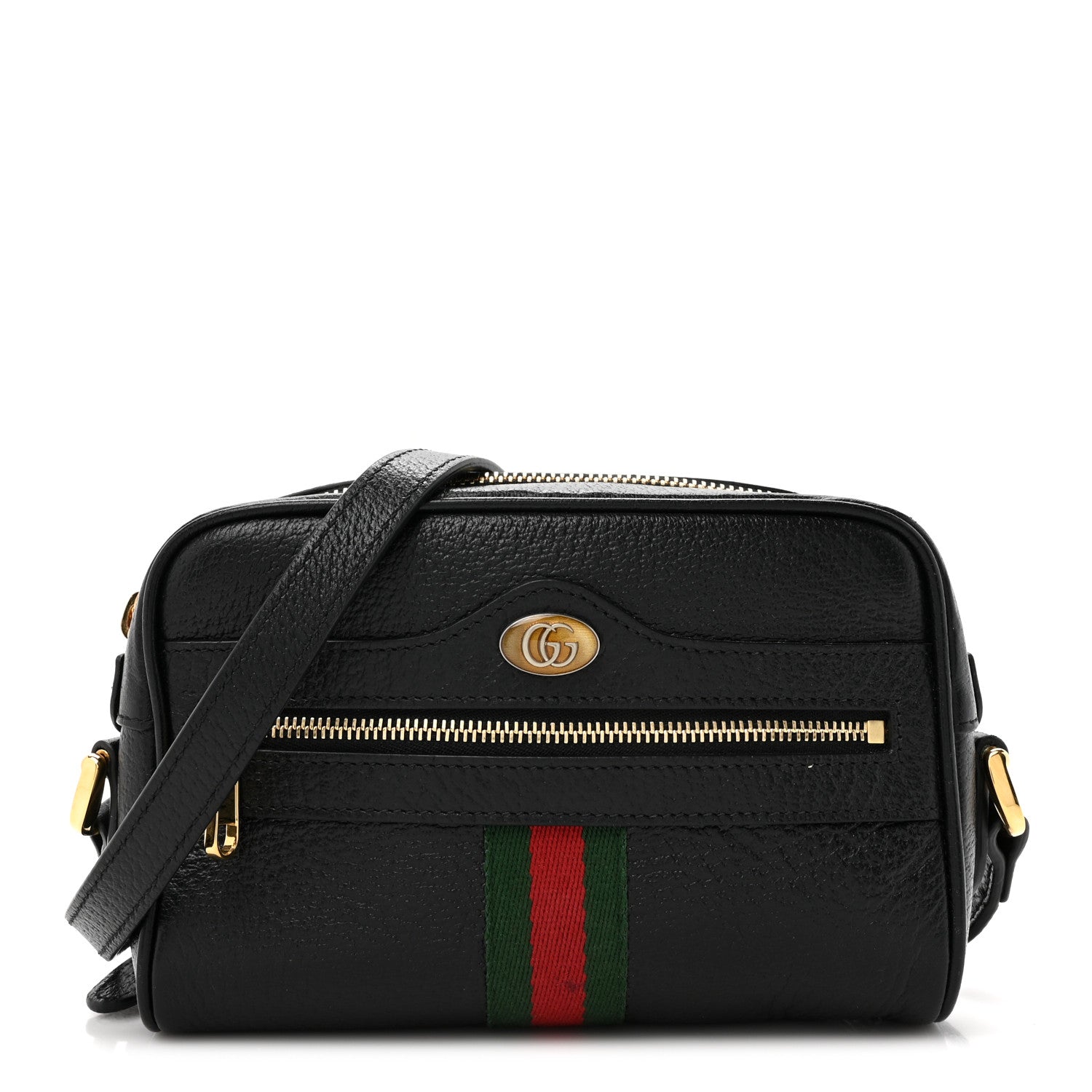 Gucci Calfskin Web Mini Ophidia Shoulder Bag Black 1 of 10