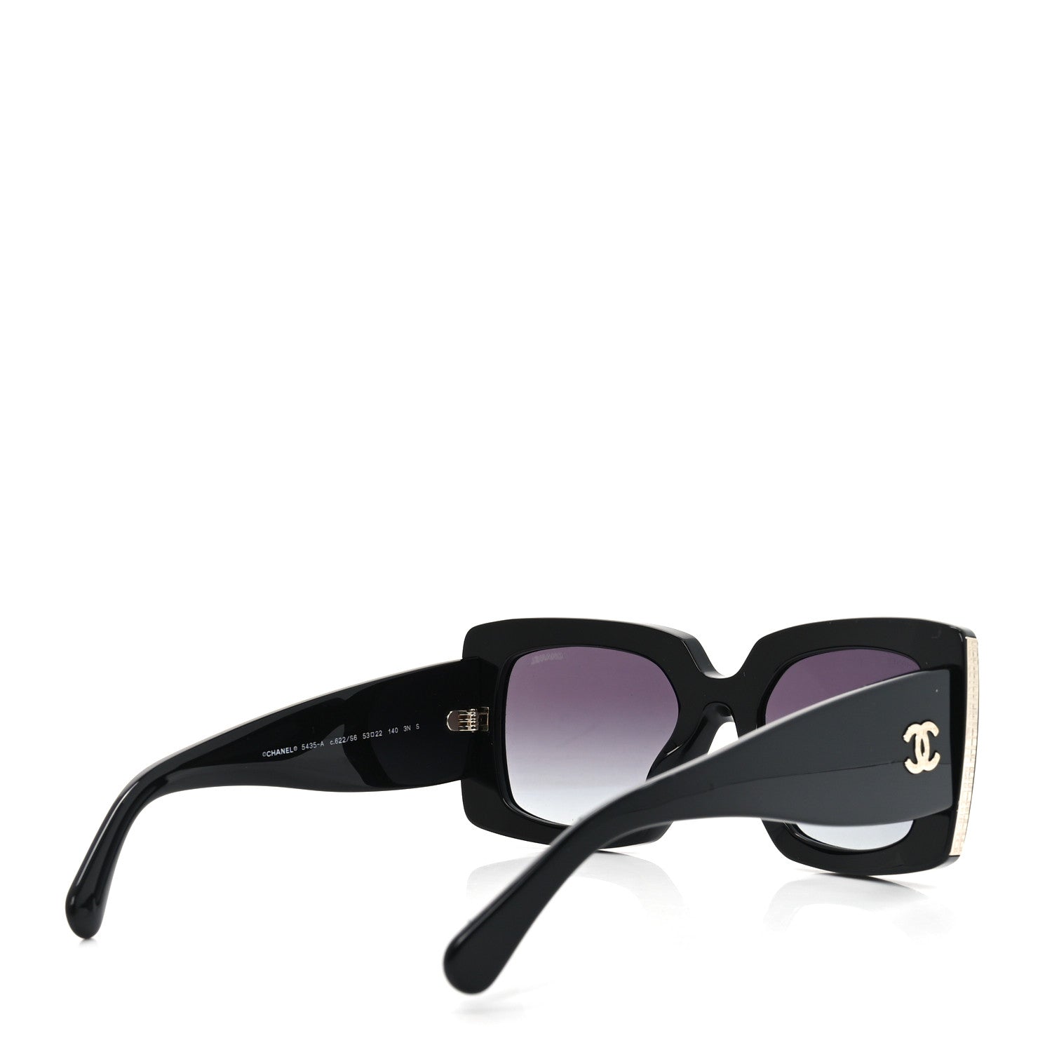 Chanel Acetate Rectangle Sunglasses 5435-A Black 4 of 7