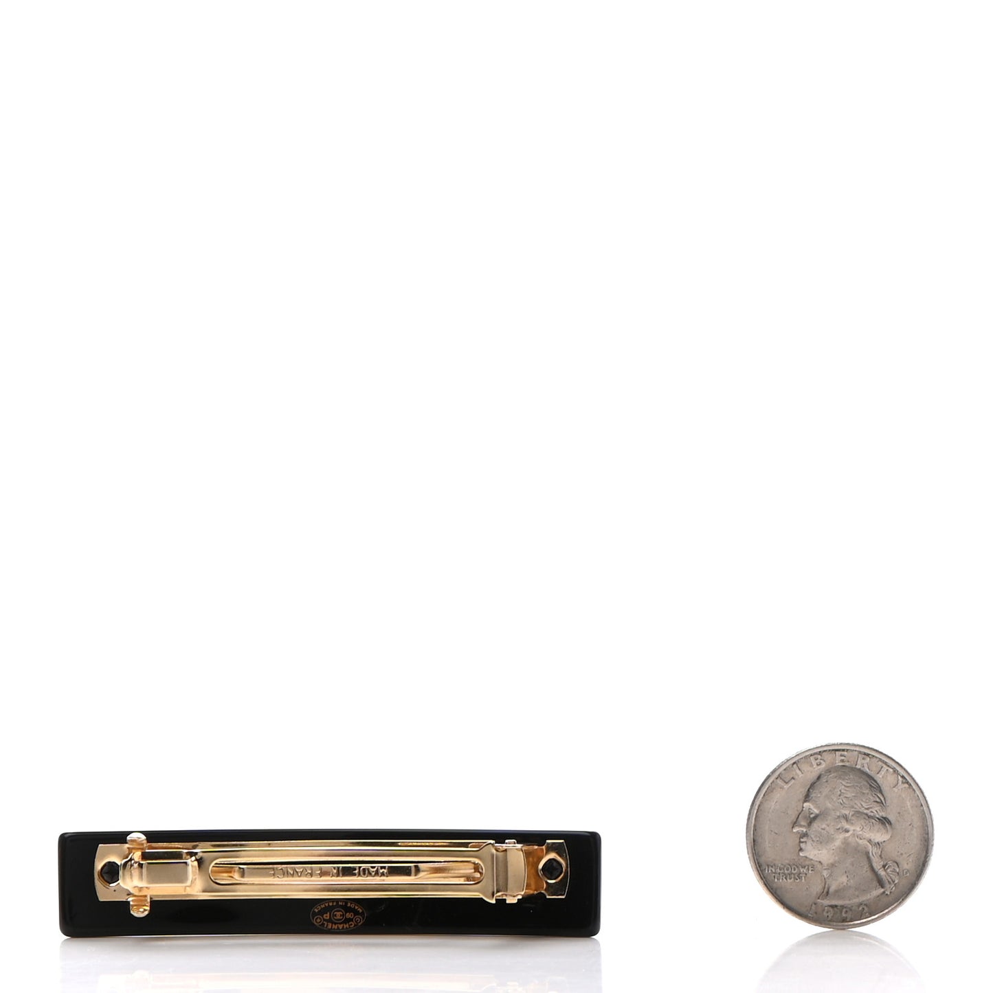 Resin Crystal CC Hair Clip Barrette Black