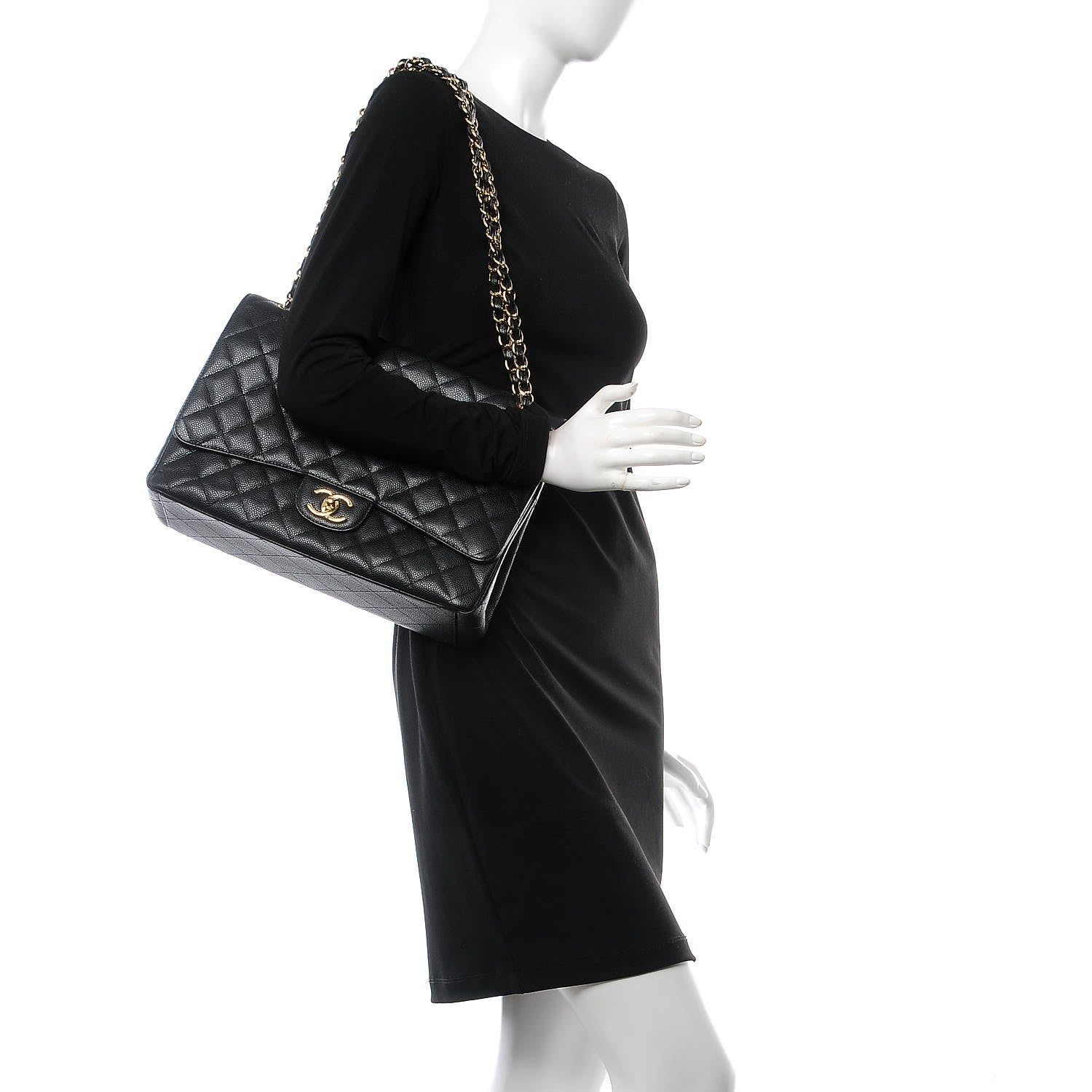 Chanel Caviar Quilted Maxi Double Flap Black 2 of 7
