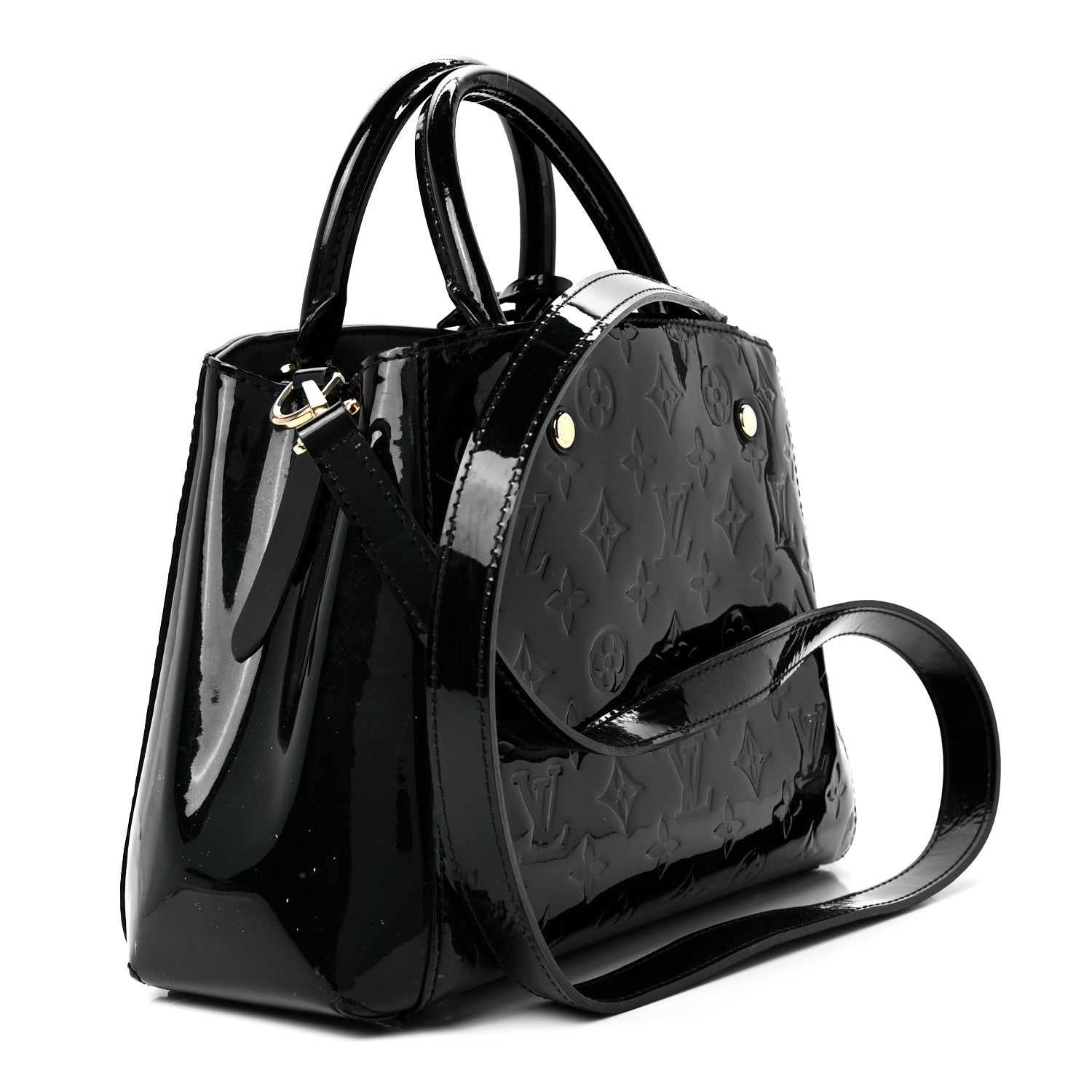 Louis Vuitton Vernis Montaigne BB Black 3 of 11