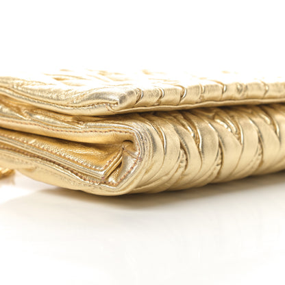 Miu Miu Nappa Matelasse Flap Clutch Gold 11 of 13