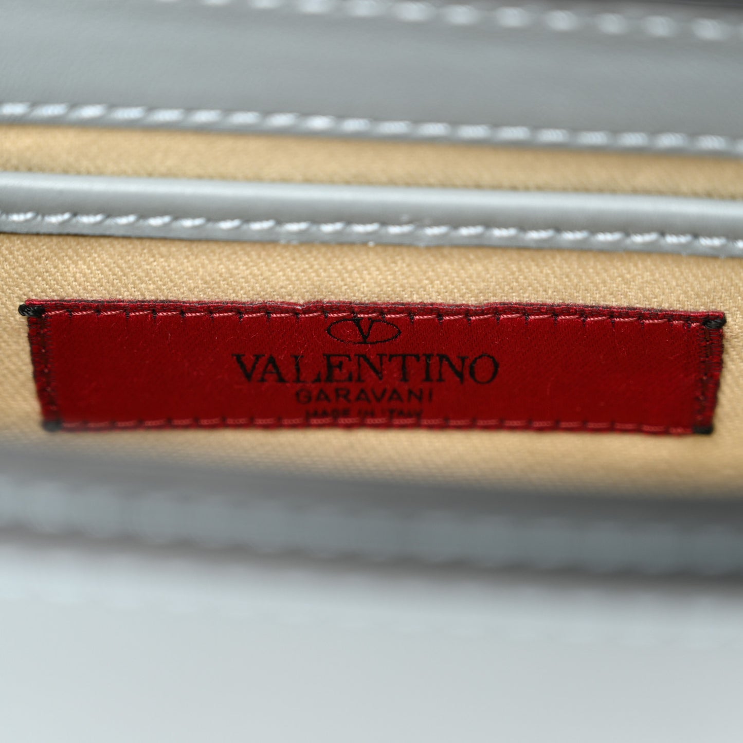 Vitello Rockstud Flap Crossbody Bag London Stone