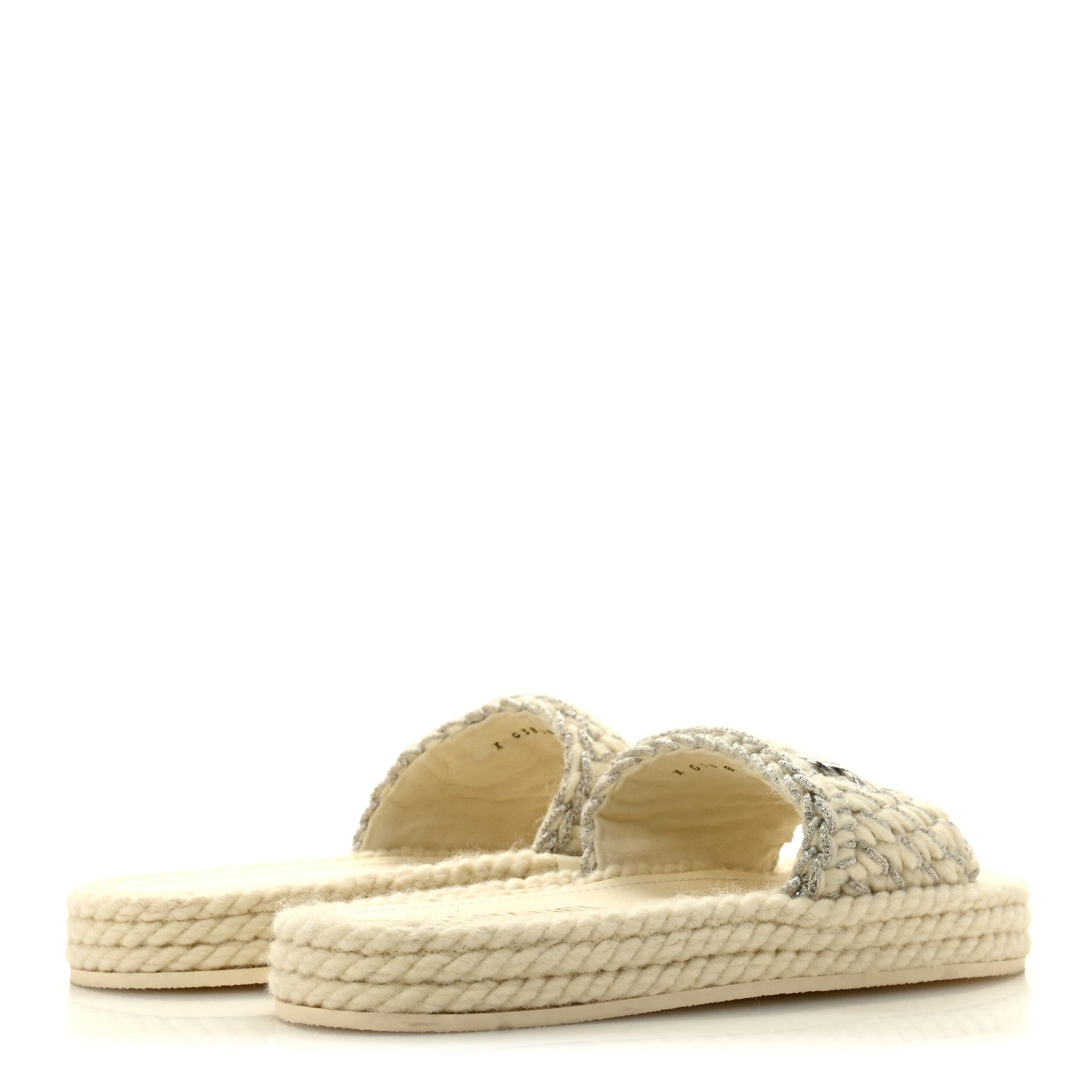 Chanel Braided Knit CC Mules 39 Ecru 5 of 10