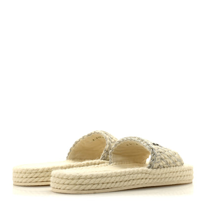 Chanel Braided Knit CC Mules 39 Ecru 5 of 10