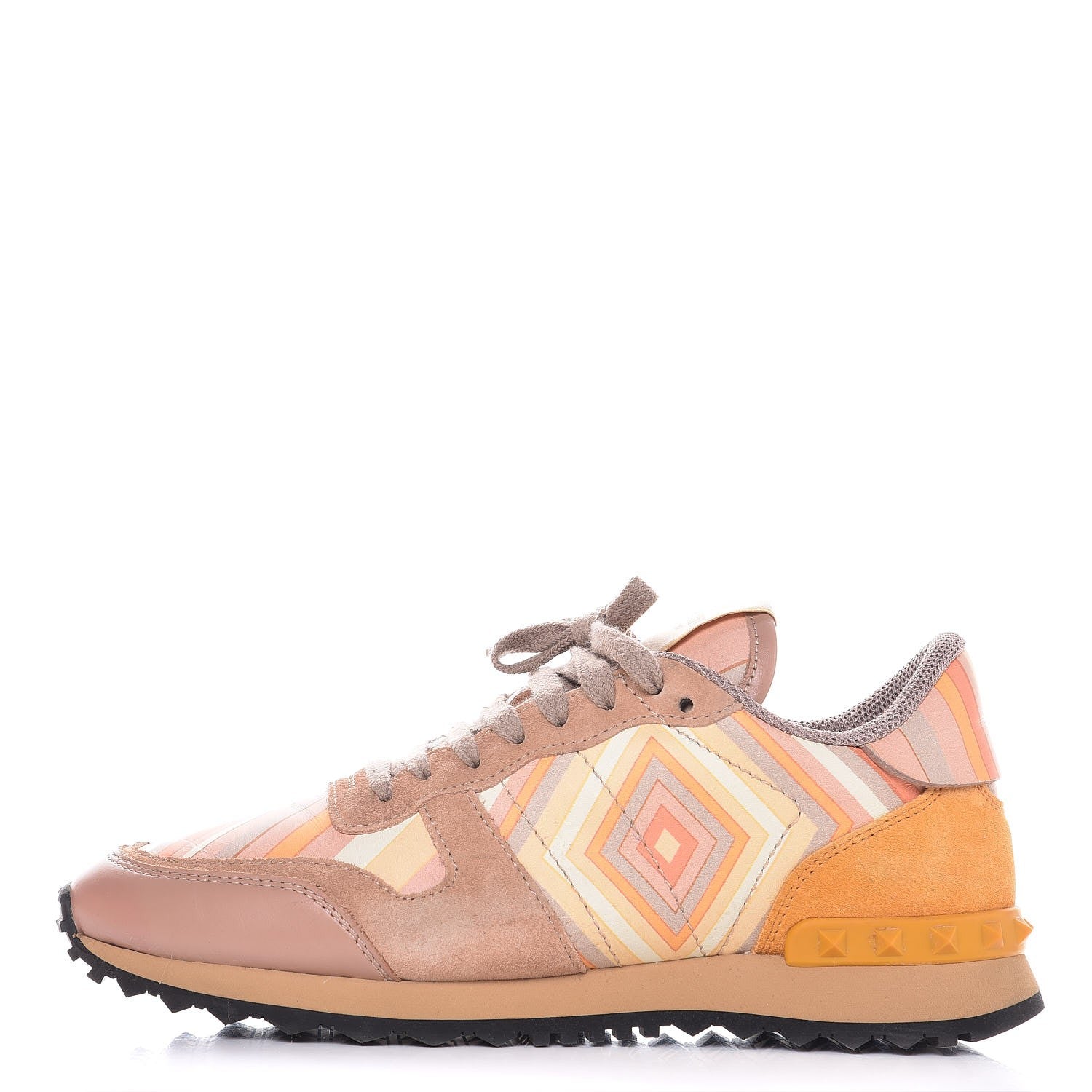 Valentino Garavani Suede Calfskin Native Couture 1975 Womens Rockrunner Sneakers 38.5 Multicolor 1 of 11
