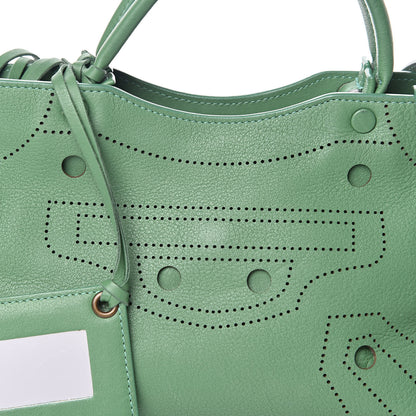 Balenciaga Chevre Perforated Blackout Hardware Nano City Green 10 of 10