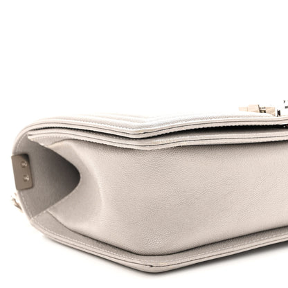 Chanel Caviar Quilted Medium Boy Flap Light Grey 8 of 9