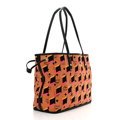 MCM Visetos Medium Project Reversible Shopper Tote Cognac 10 of 17