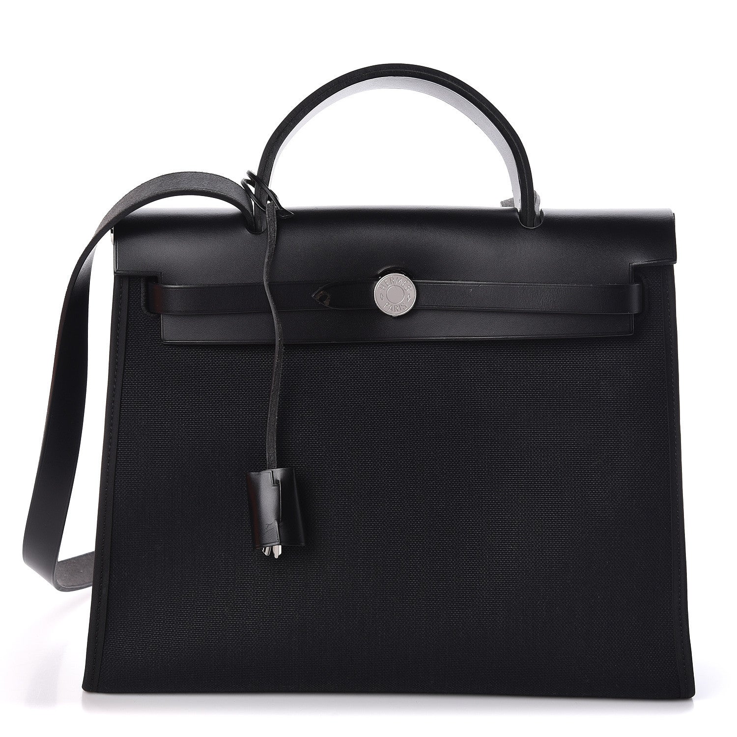 Hermes Military Toile Vache Hunter Herbag Zip PM 31 Black 3 of 10
