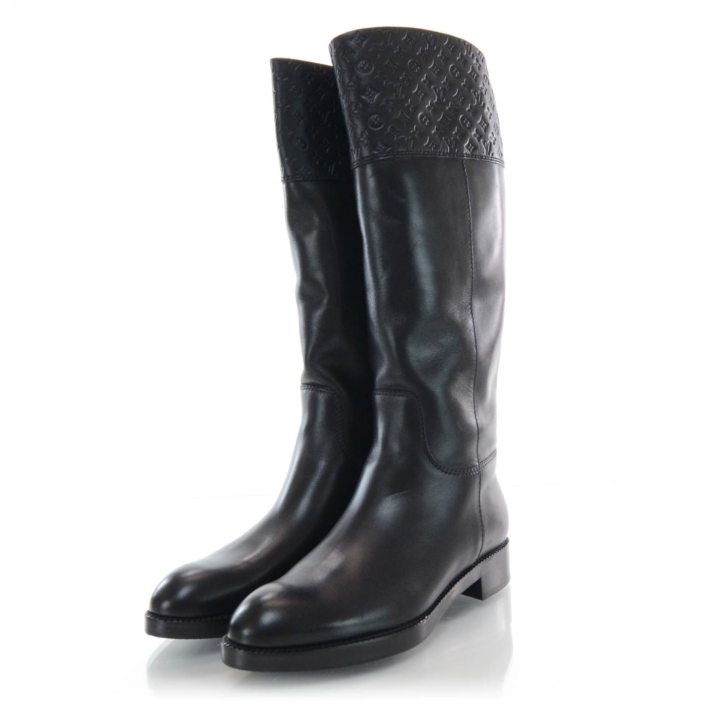 Leather Tall Boots 37.5 Black