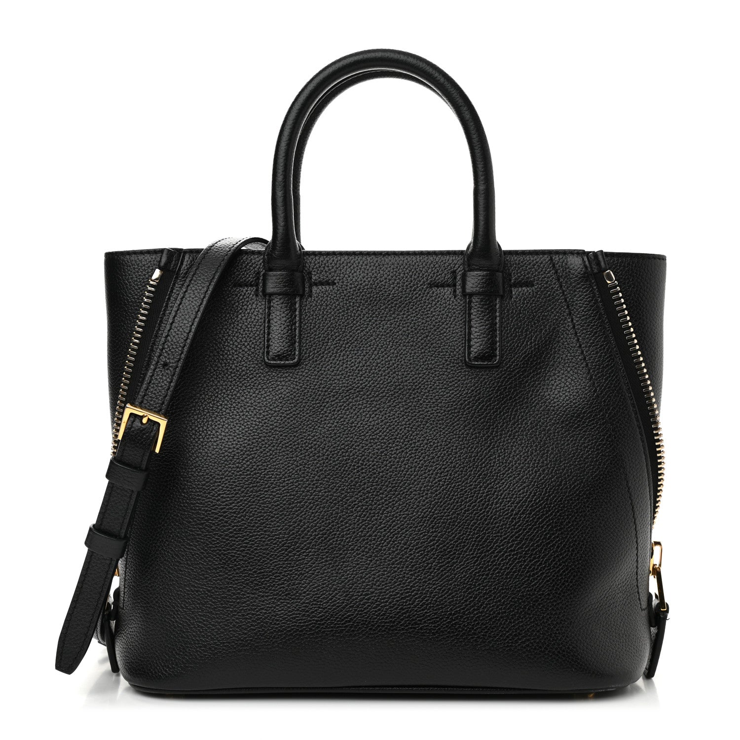 Tom Ford Pebbled Calfskin Medium Jennifer Zip Tote Black 1 of 9