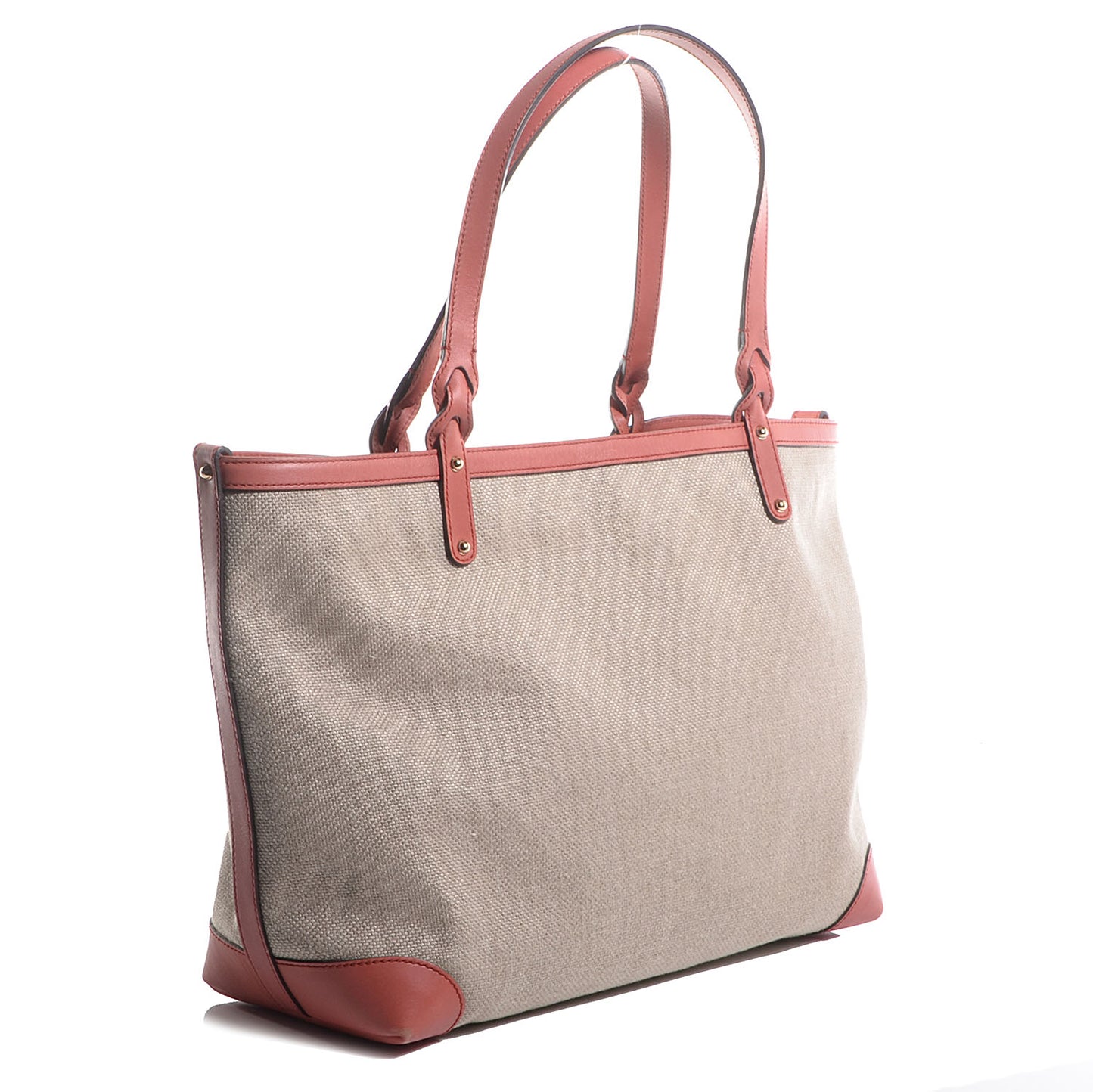 Linen Medium Craft Logo Tote Coral