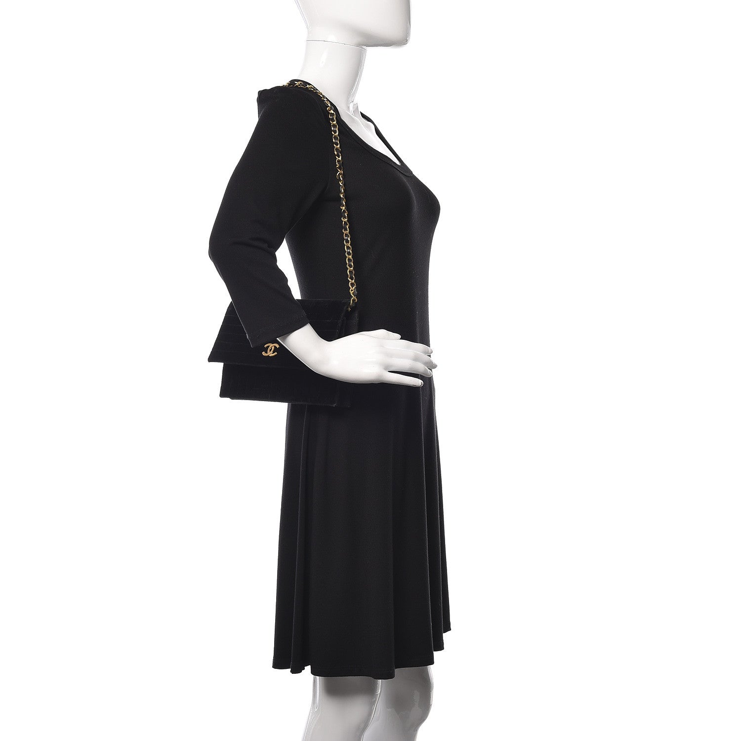 Chanel Velvet Vertical Horizontal Quilt Single Flap Black 2 of 20