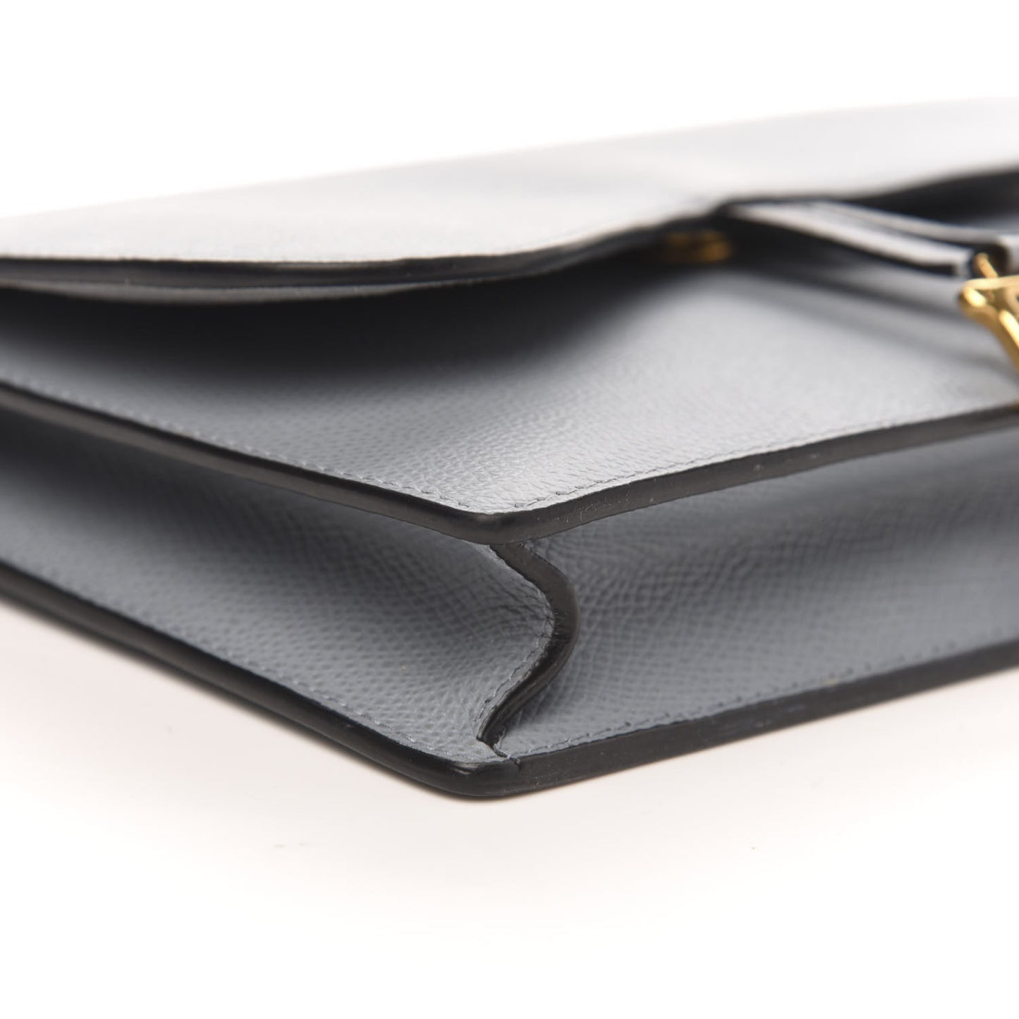 Grained Calfskin Saddle Chain Pouch Cloud Blue